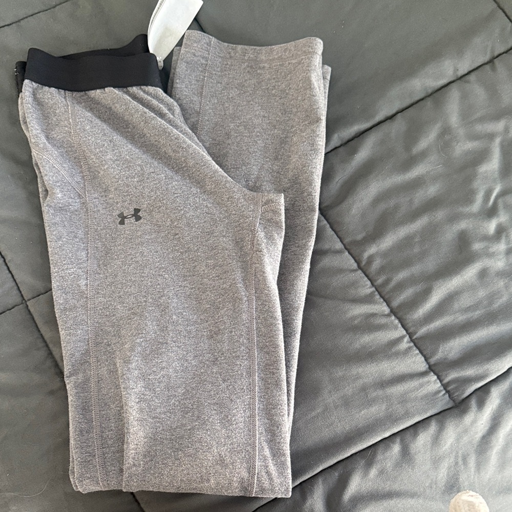 Under Armour Heather Gray Sweatpants with Black Trim - Picture 3 of 5